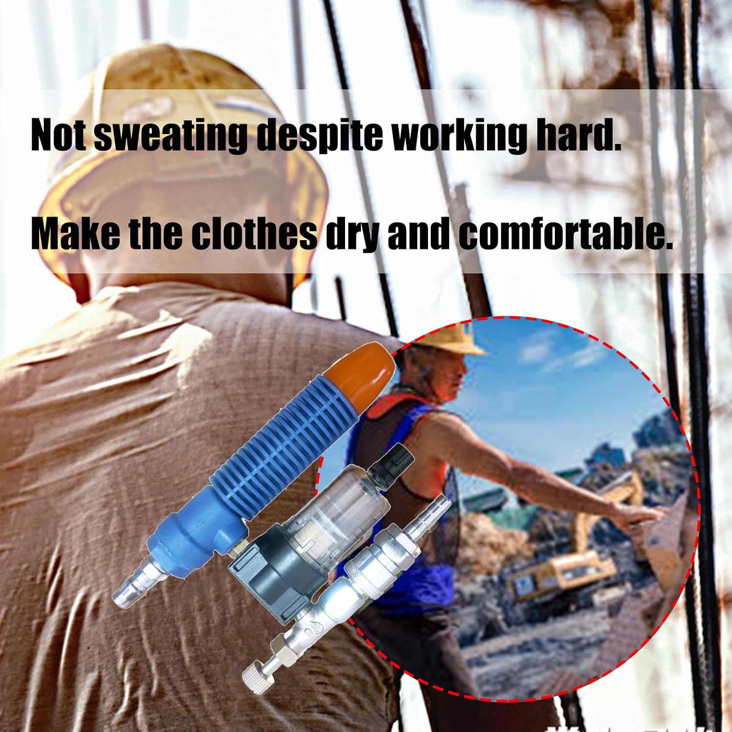 Ice Vest, Welding Steel Air Compressed Cooling Vortexes Tube Conditioners Waistcoat for Women Men Welding Steel Compressed Vest