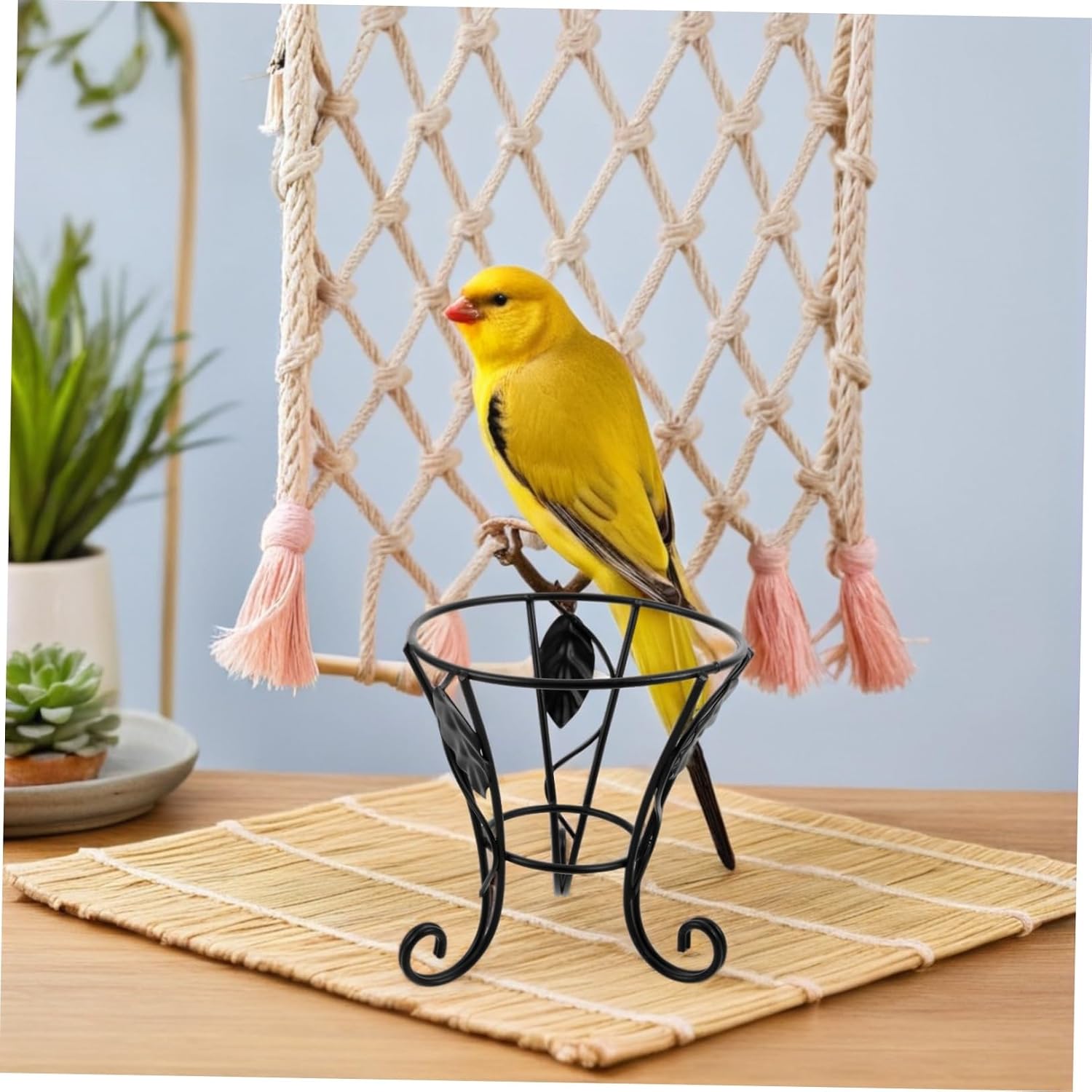 Outdoor Metal Bird Bath Stand with Iron Birdbath Bowl Base and Crystal Gazing Globe Holder for Garden Lawn Decoration, Single Base without Tray