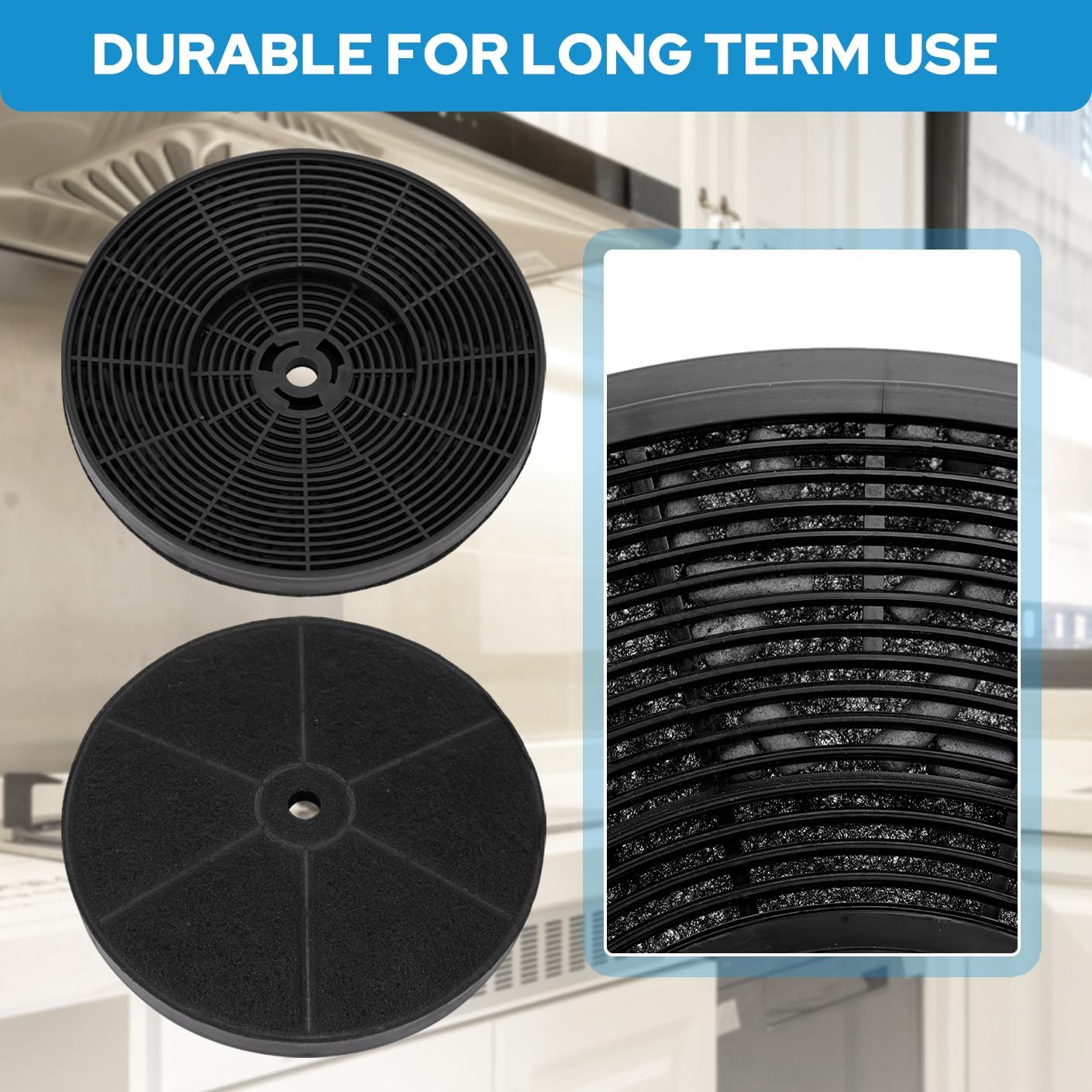 CFK4 Carbon Filters for Cosmo Range Hood 5MU30/5MU36, compatible with Under Cabinet Range Hood 5MU30 / 5MU36, Also Fit for SNDOAS Range Hood ‎US0475BPB / US0475NBK, 3 Pack
