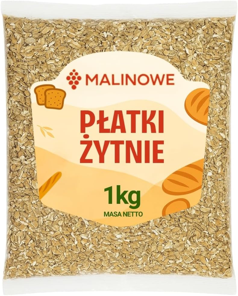 Malinowe PŁATKI ŻYTNIE 1kg Naturalne Śniadanie
