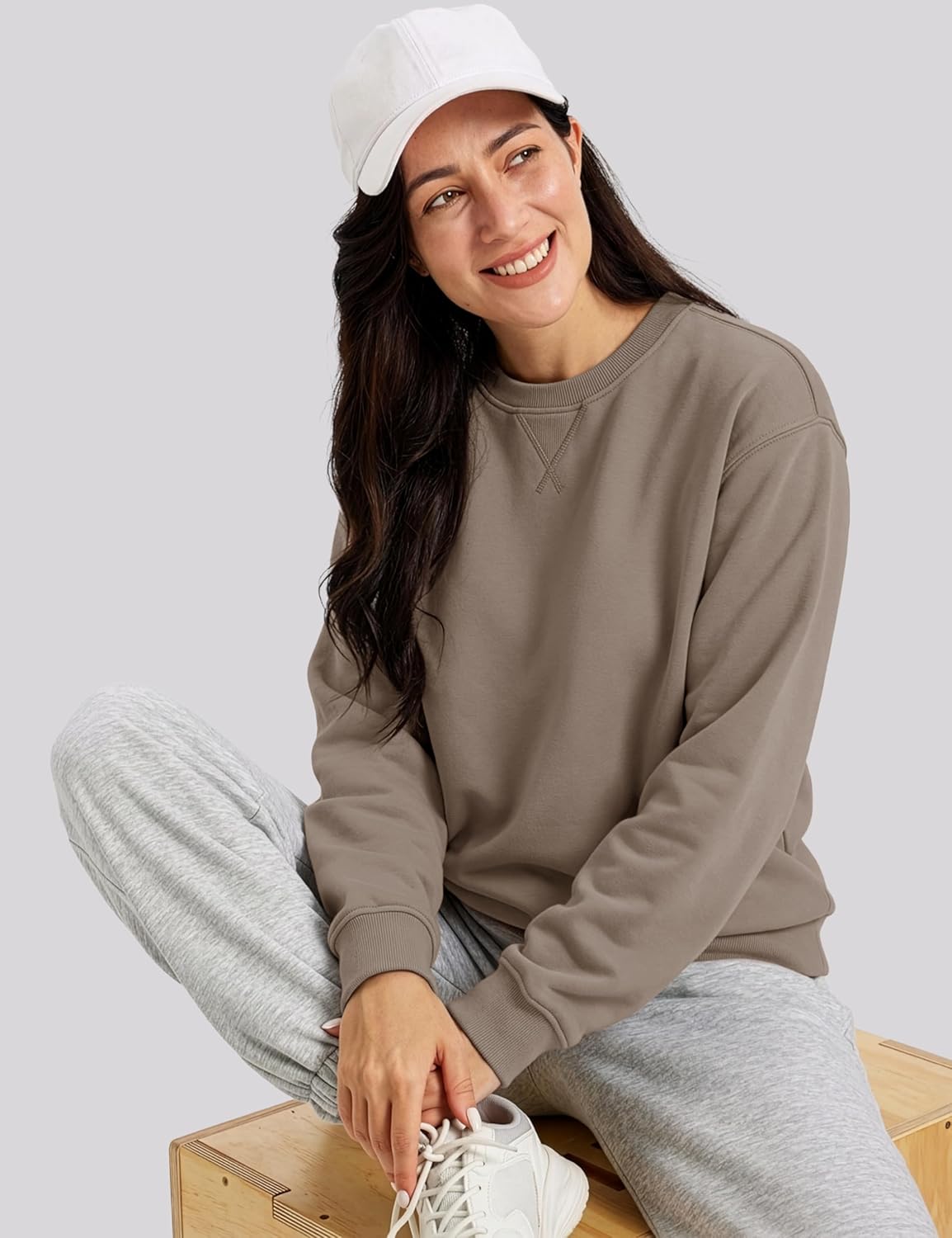 MAGCOMSEN Sweatshirt for Women Fleece Lined Crewneck Loose Fit Winter Warm Trendy Sweaters Long Sleeve Tops - Image 5