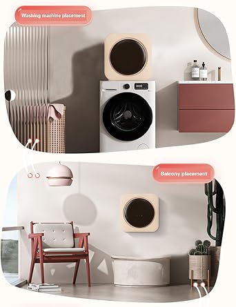 2-in-1 Mini Portable Washer and Dryer Combo - Wall Mounted Fully Automatic Front Drum Washing Machine with LCD Control Panel - for Small Clothes, Underwear, Socks Desktop