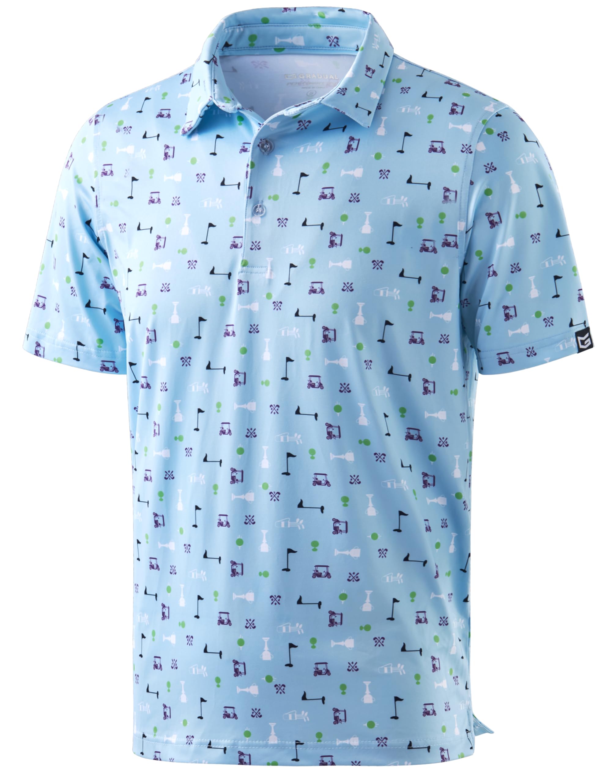 G Gradual Men's Golf Shirt Short Sleeve Print Polo Shirts for Men | Dry Fit, Breathable, Lightweight, Stretchy, Soft, Moisture Wicking, Comfort, Collared, Casual