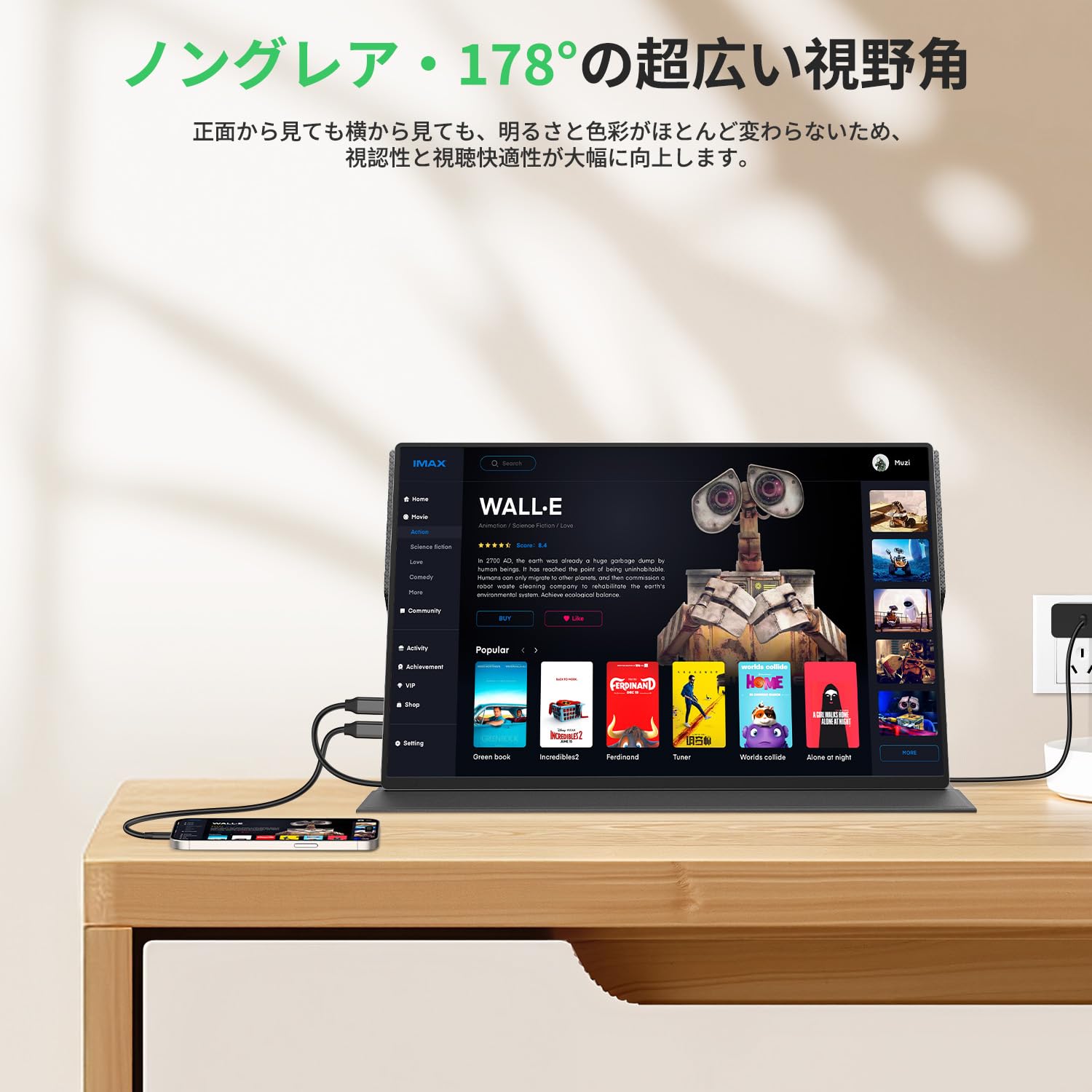 Amazon.co.jp: モバイルモニター 4K 16インチ Vimonic ポータブル
