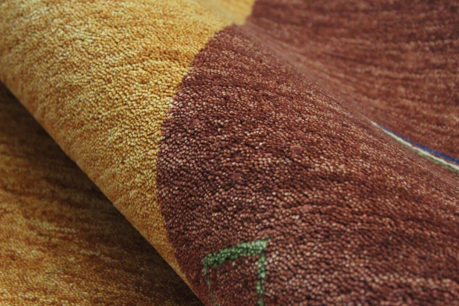 Tapis Gabbeh Loom 100 % laine orange doré 175 x 240 cm tissé à la main WR125