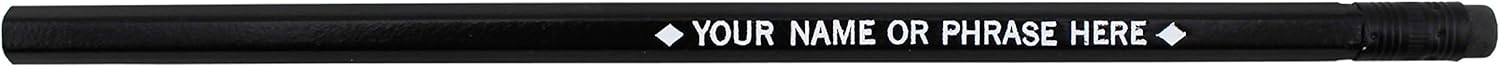 EZPENCILS & GIFTS Personalized with Heart, Club, Diamond, Spade and/or Star, Hexagon Pencils, Black Color Body, 2HB Black Lead – School Office, Package of 400 - FREE-PERSONALIZATION