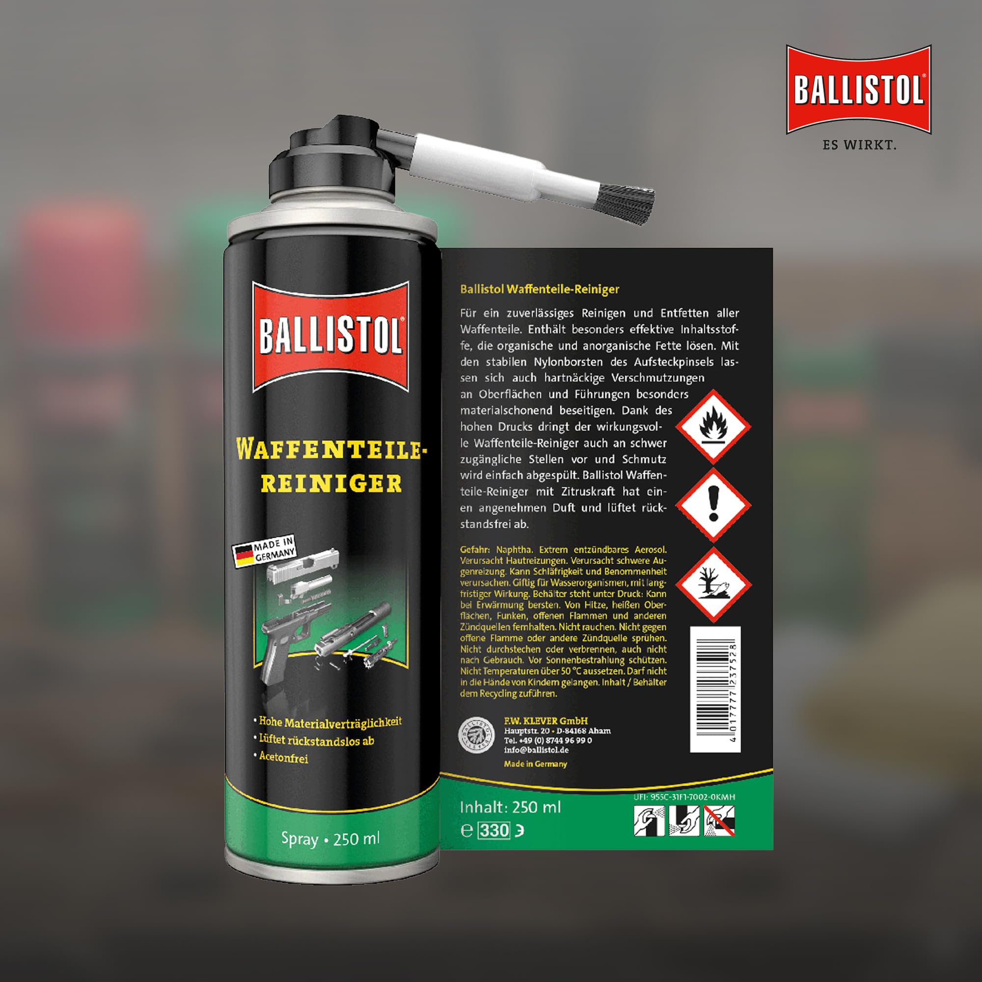 ELITE BBQ passend für Ballistol 2X Waffenteile-Reiniger Spray 250ml – Effektive Reinigung für präzise Waffenpflege