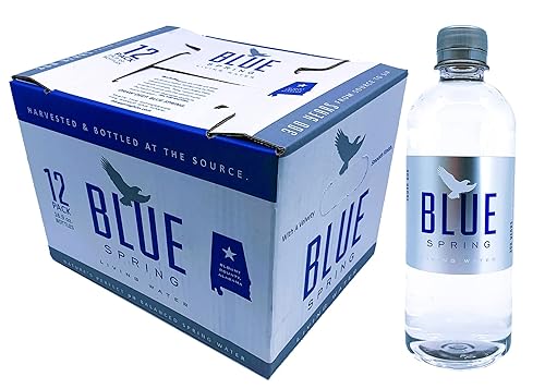 Blue Spring Living Water, Agua de manantial natural Pure Premium, pH equilibrado de 7.1-7.2, agua de manantial embotellada, 16.9 onzas líquidas