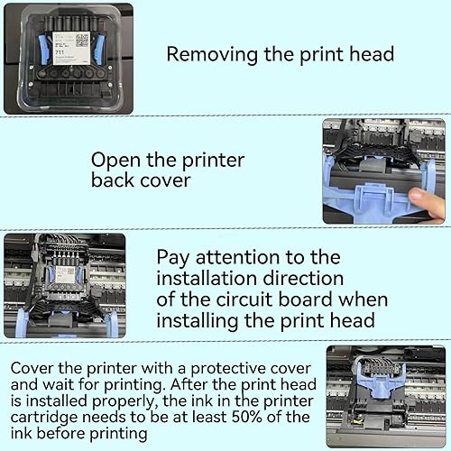 Miniatura 6 de 711 Kit de cabezal de impresión (C1Q10A) Reemplazo para impresora de trazador de gran formato HP T530 T525 T520 T130 T125 T120 T100 de gran formato,