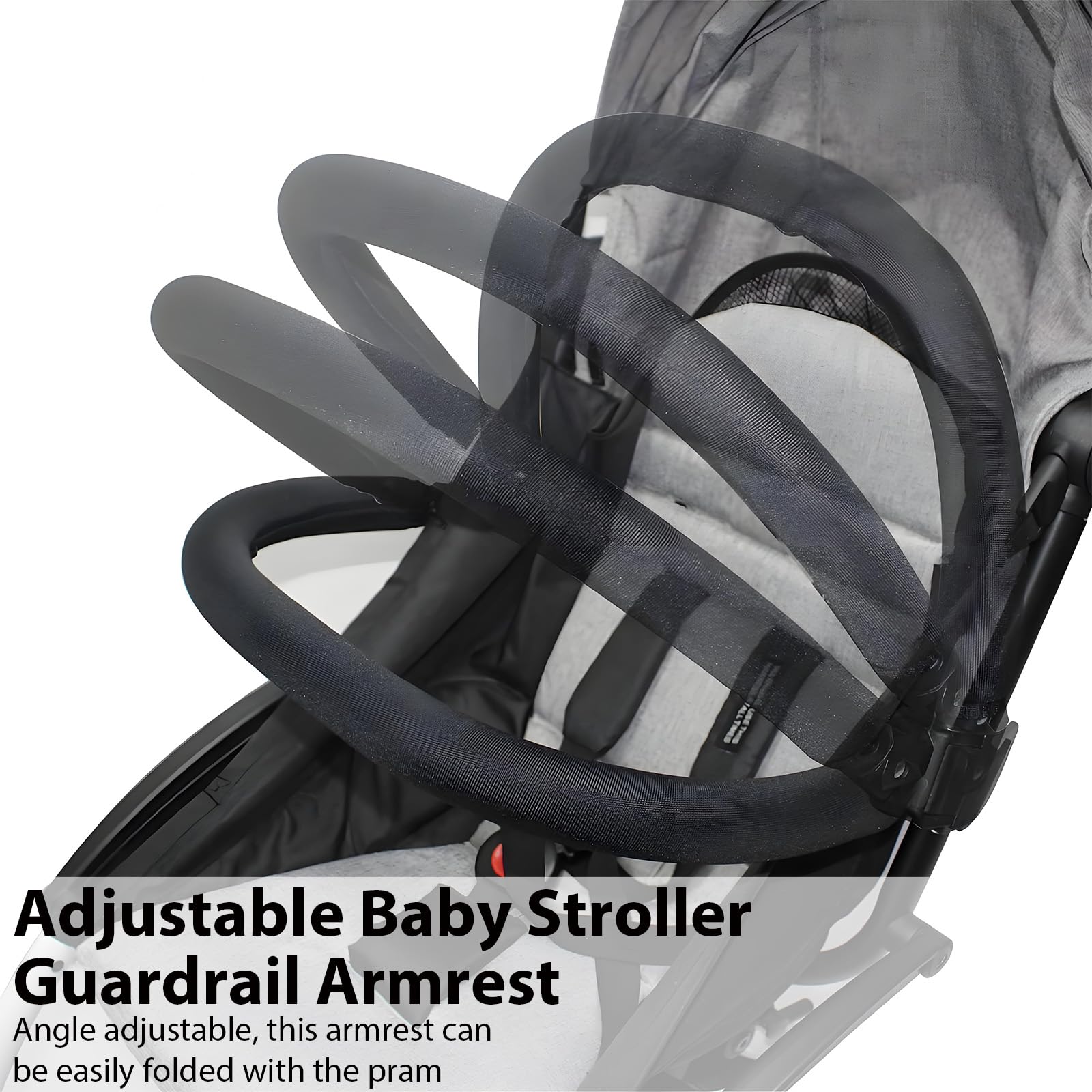 Cochecito de bebé Apoyabrazos Barandilla Ajustable Cochecitos Barras de Parachoques Cochecito Apoyabrazos Accesorios para Babyzen y Yoyo, para Distancia entre Dos Tubos Es 38-42