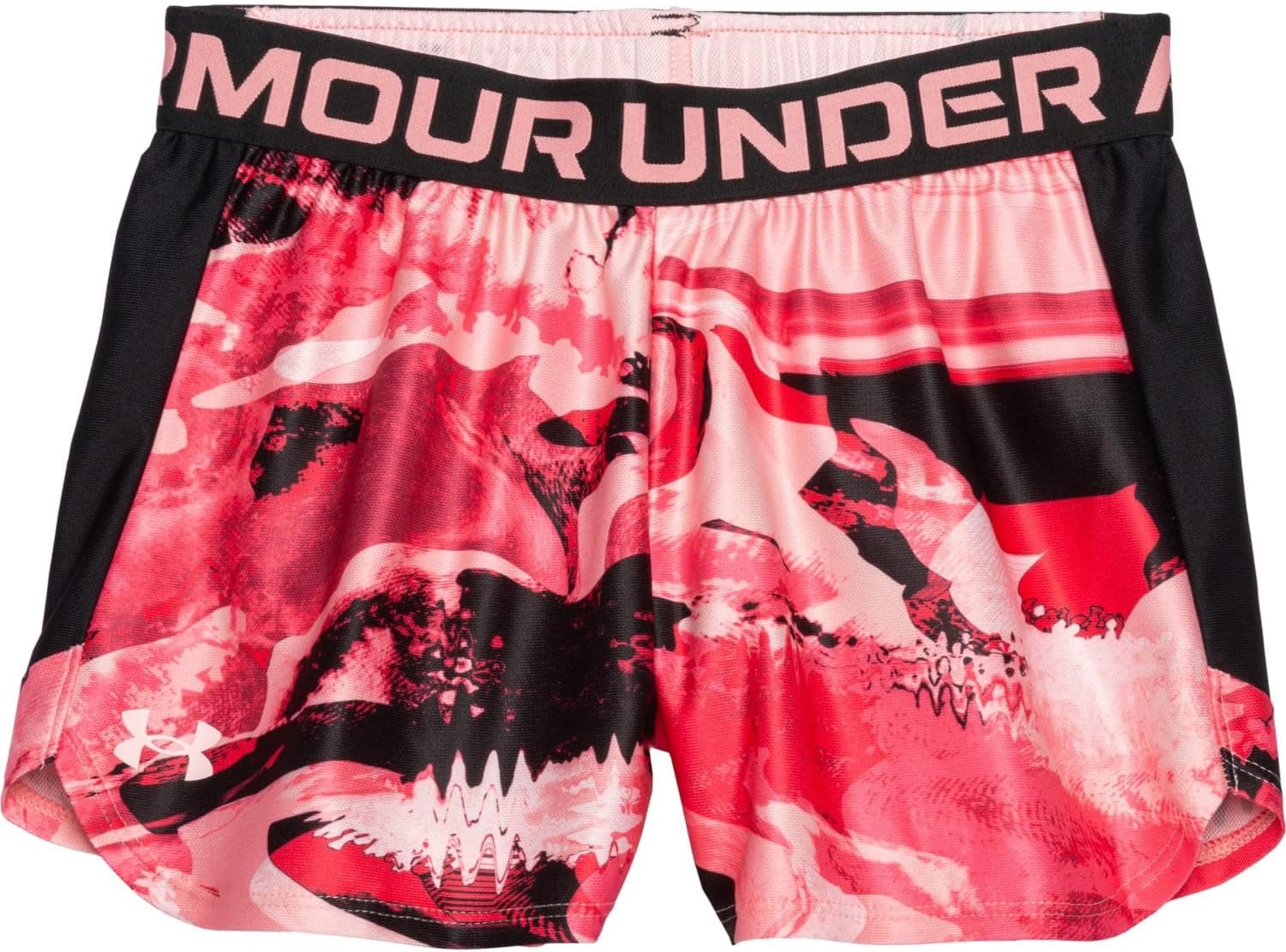 Under Armour Girls Play Up Printed Shorts, Powder Pink, Youth Large