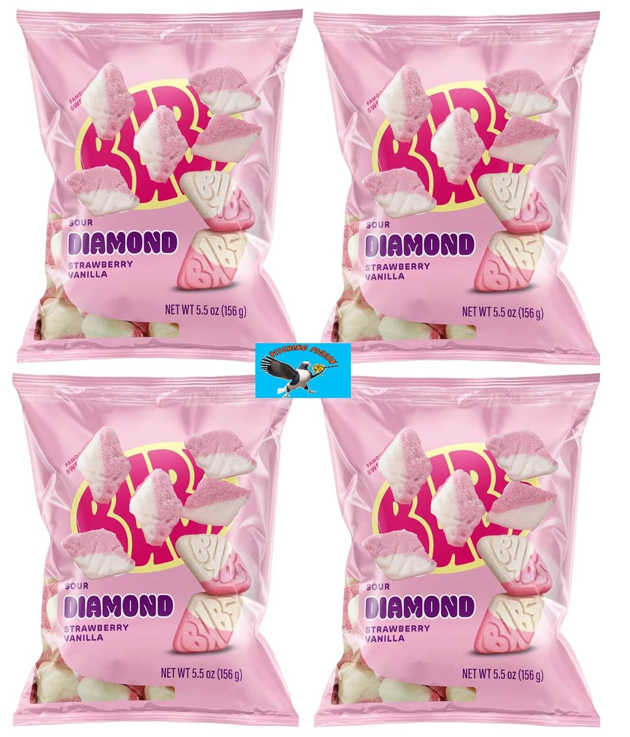 BUBS Sour Strawberry Vanilla Diamond Foam Candy – 22oz Total | Sweet & Sour Scandinavian Foam Treats for Easter Baskets, Candy Bowls & Spring Snacks