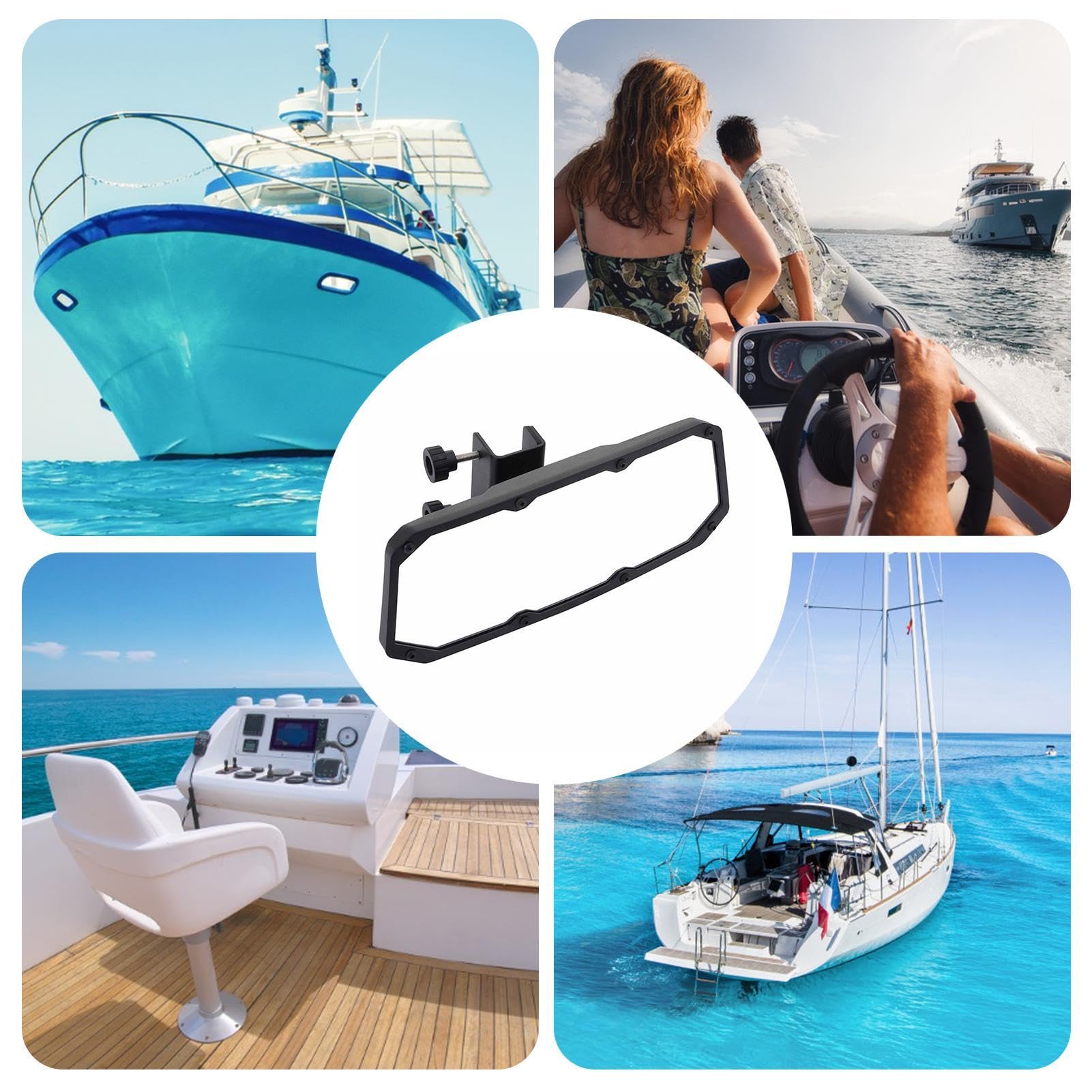 Specchietto retrovisore per barche,Specchio per barche marine, Specchio riflettente per barca, per barche a specchio marino, specchietto retrovisore grandangolare per sci nautico, sport, wak