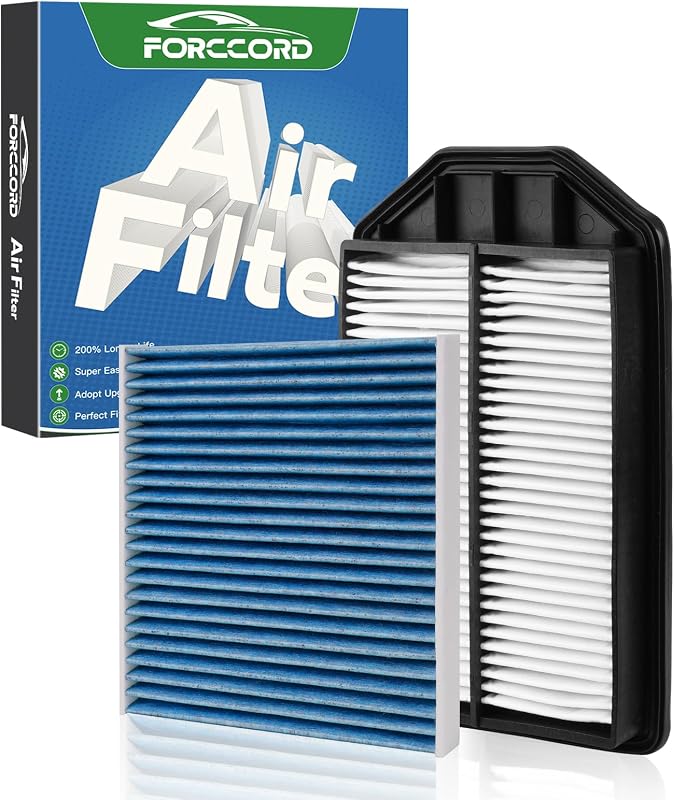 Kit de Filtros de Ar do Motor e da Cabine Forccord para Honda CR-V L4 2.4L Gasolina 2007 a 2009 – 2 unidades