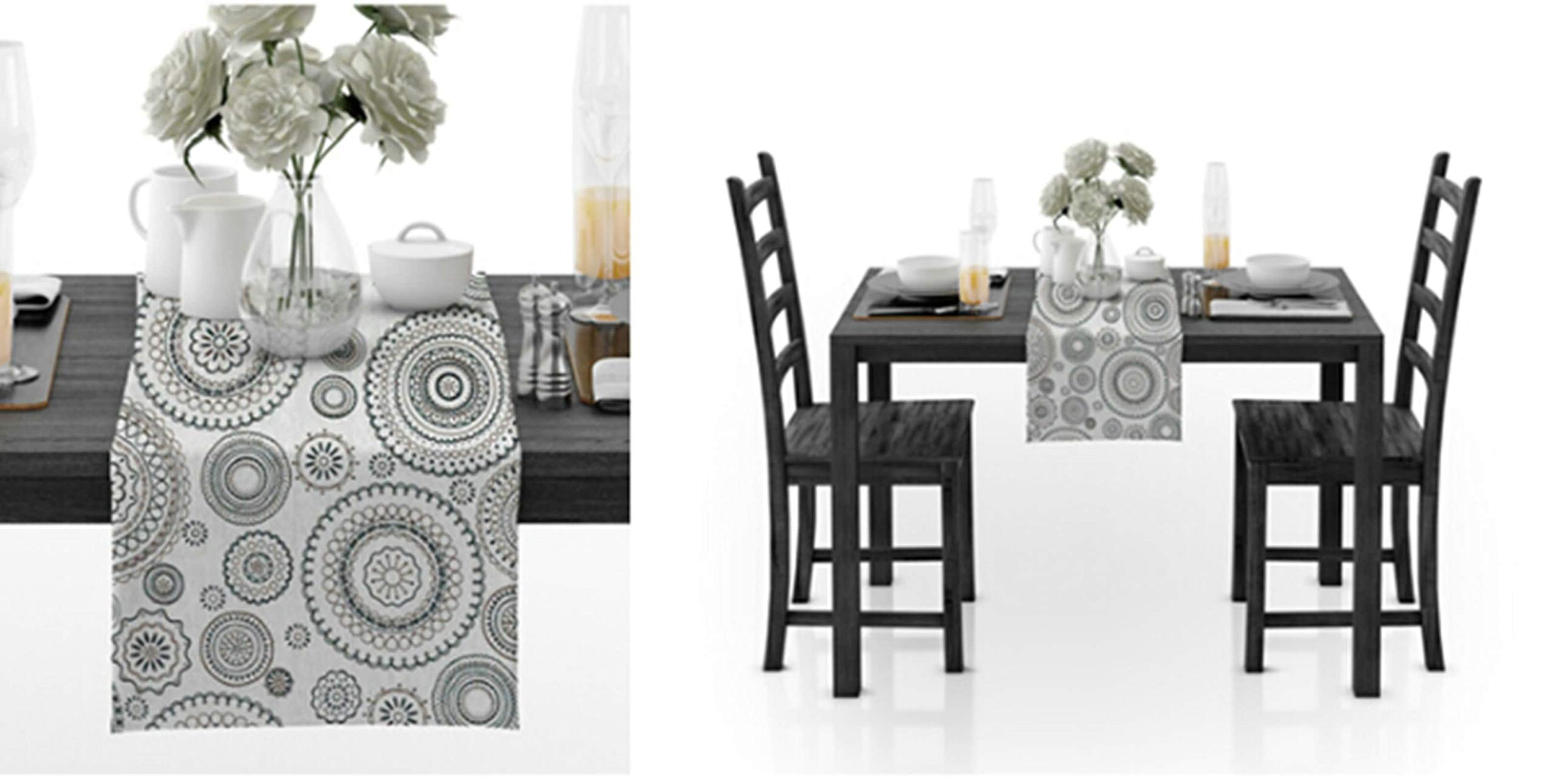 Aeici Camino de mesa de comedor de algodón, moderno, redondo, para cocina, comedor, 30,5 x 188,8 cm, moderno camino de mesa de café para sala de estar, café verde