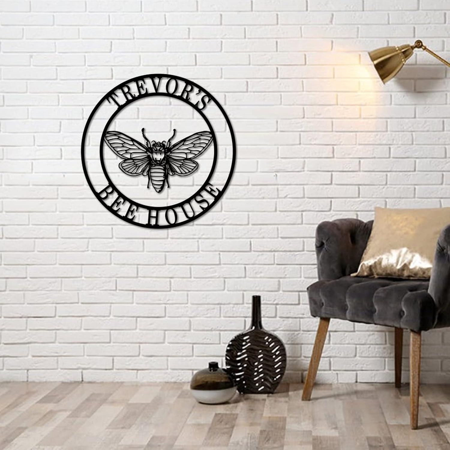 Metal Wall Art Custom Bee House Metal Sign Indoor Outdoor Metal Plaque Wall Hanging Decoration for Home Decor