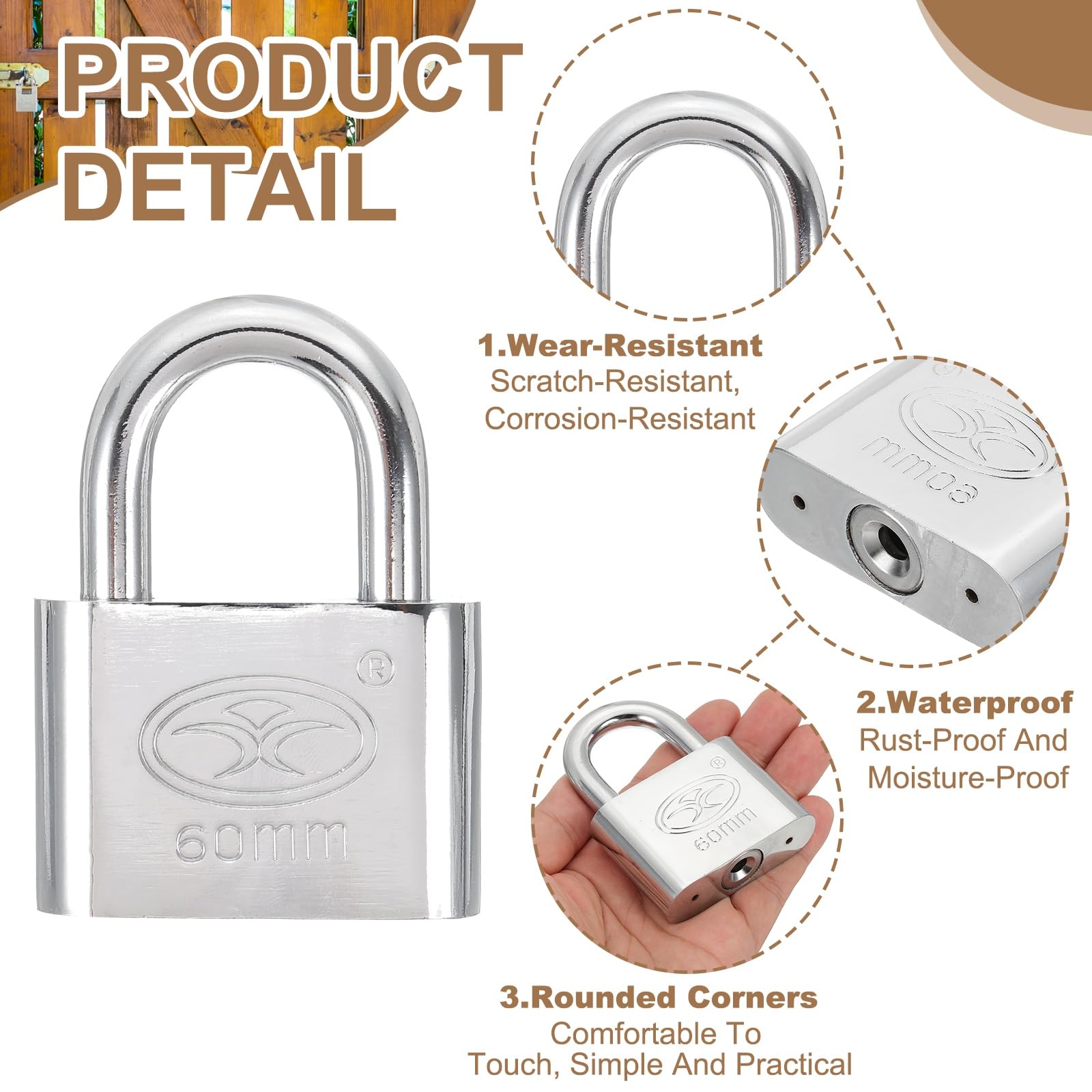 PATIKIL Keyed Padlock - Image 3