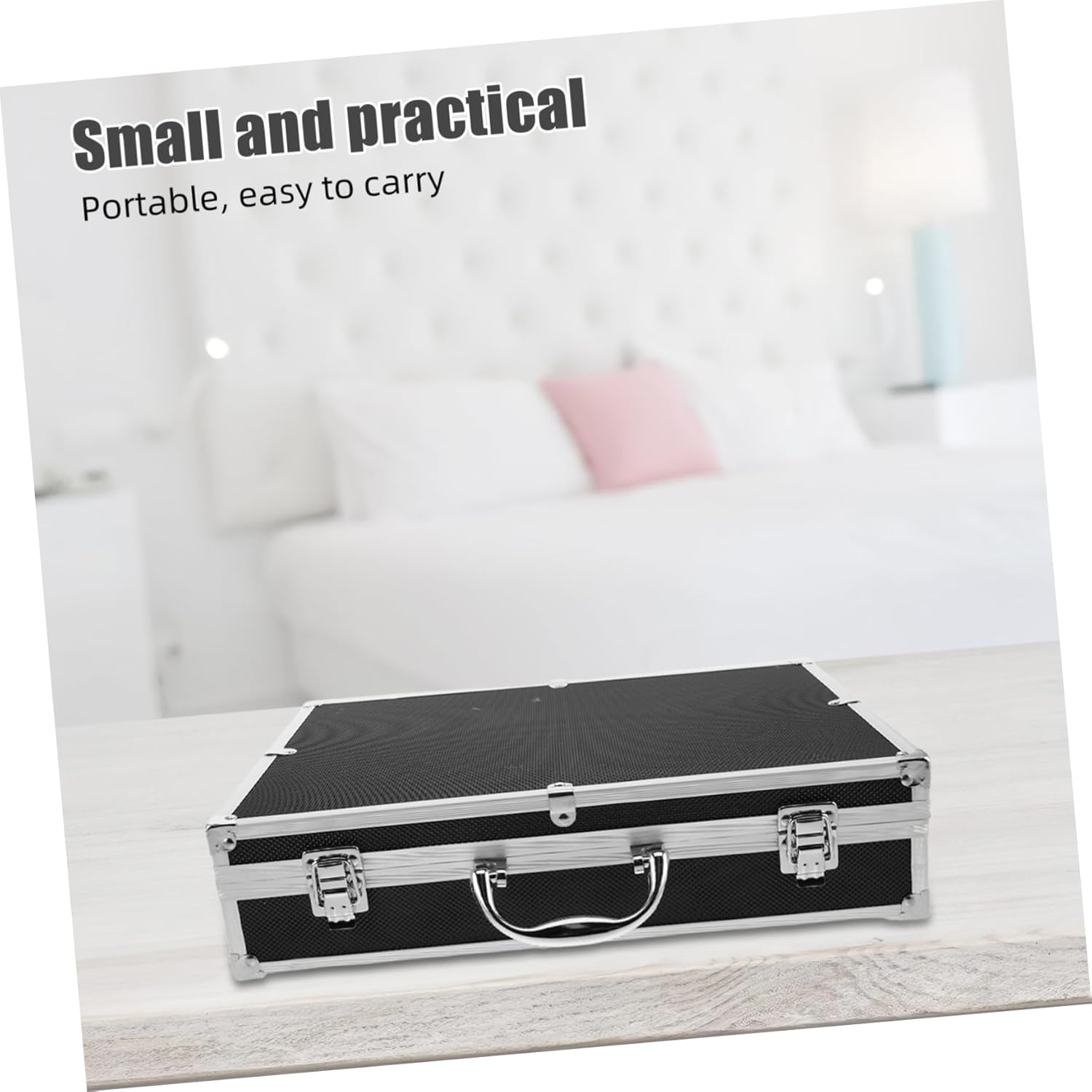 Cabilock Carrying Case for Slot Microphones Aluminum Storage Box with Soft Lining Portable Handle for for Outdoor Events Parties and Home Entertainment