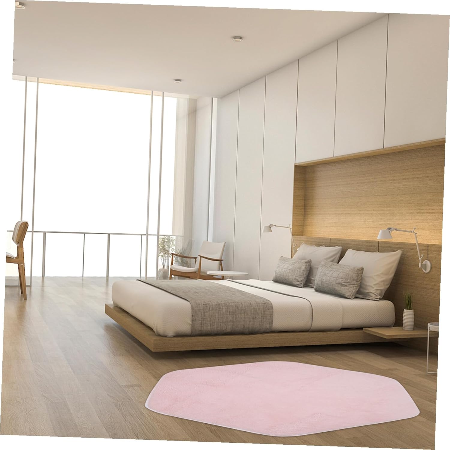 VILLCASE Hexagon Play Mat Plush Cushion Rug for Indoor Playhouse Tent Pad Soft Cushion for Boys Nursery Bedroom Decor Comfortable Crawling Mat for Pink
