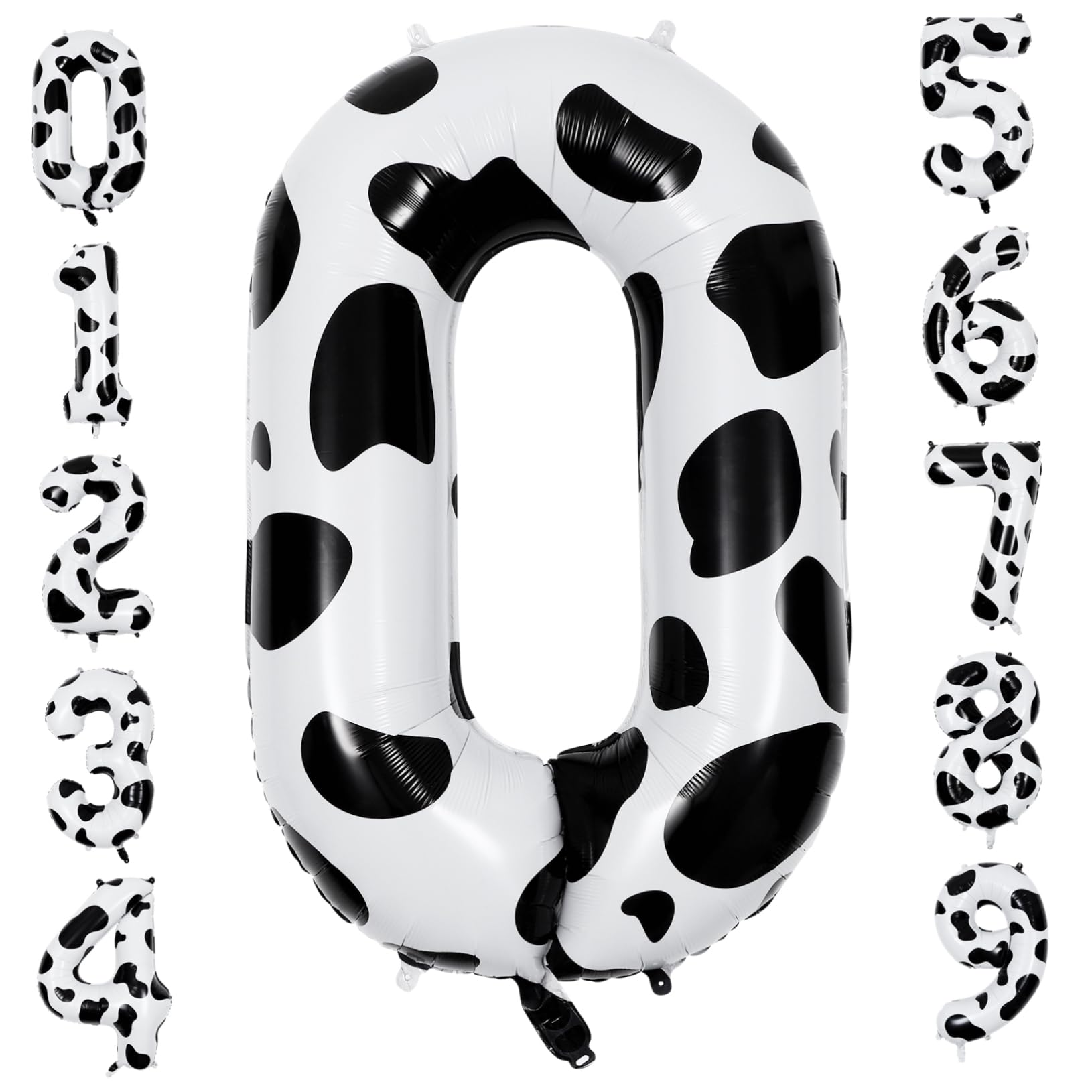 Palloncini per Numero e Stampa Mucca in Pellicola di Alluminio 10 Riutilizzabili 40 Pollici Facili da Gonfiare Decorazioni Feste di Compleanno