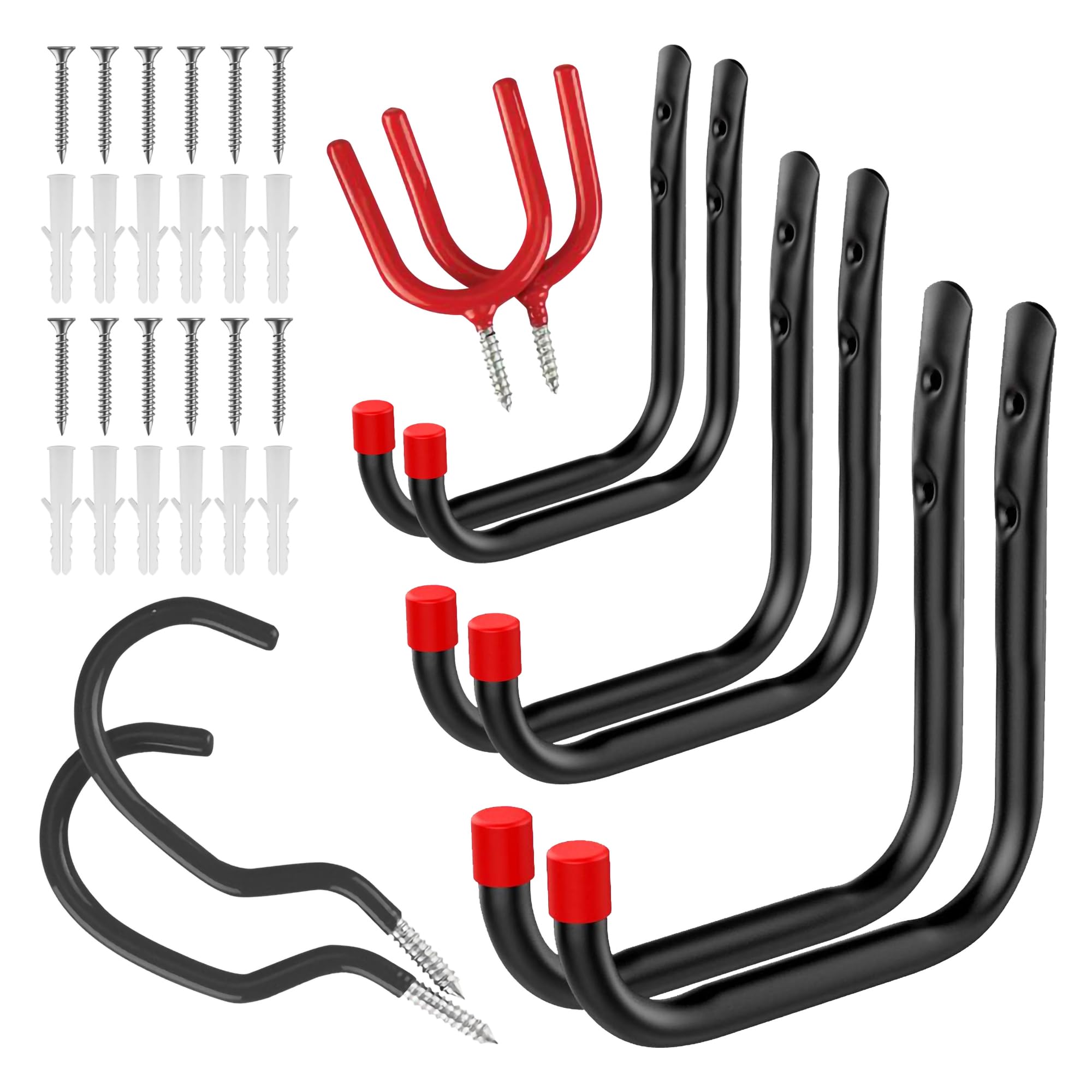 DEKTON 10PC Garage Assorted Hooks - Max Capacity of 35kg | Ideal for Hanging Tools, Coats, Bags, and More | Durable, Rust-Resistant Metal Construction for Home, Garage, or Office - Image 2