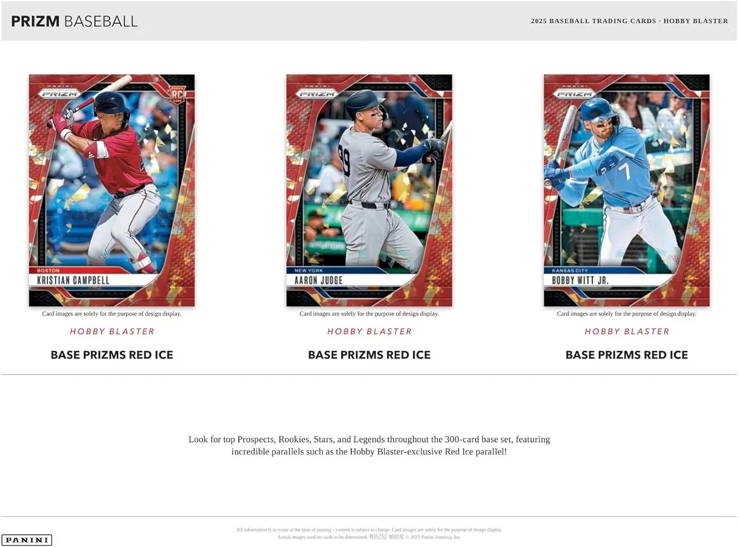 2025 Panini Prizm Baseball 6-Pack Hobby Trading Card Blaster Box (Find 4 Exclusive Ice Parallels Per Box)