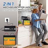 ECO-WORTHY 14,6V 25A LiFePO4 Akkumulátor Töltő 600W Színuszos Inverterrel - 12V-230V UPS Funkcióval, Hálózati Prioritás Kapcsolóval, Autóhoz 2