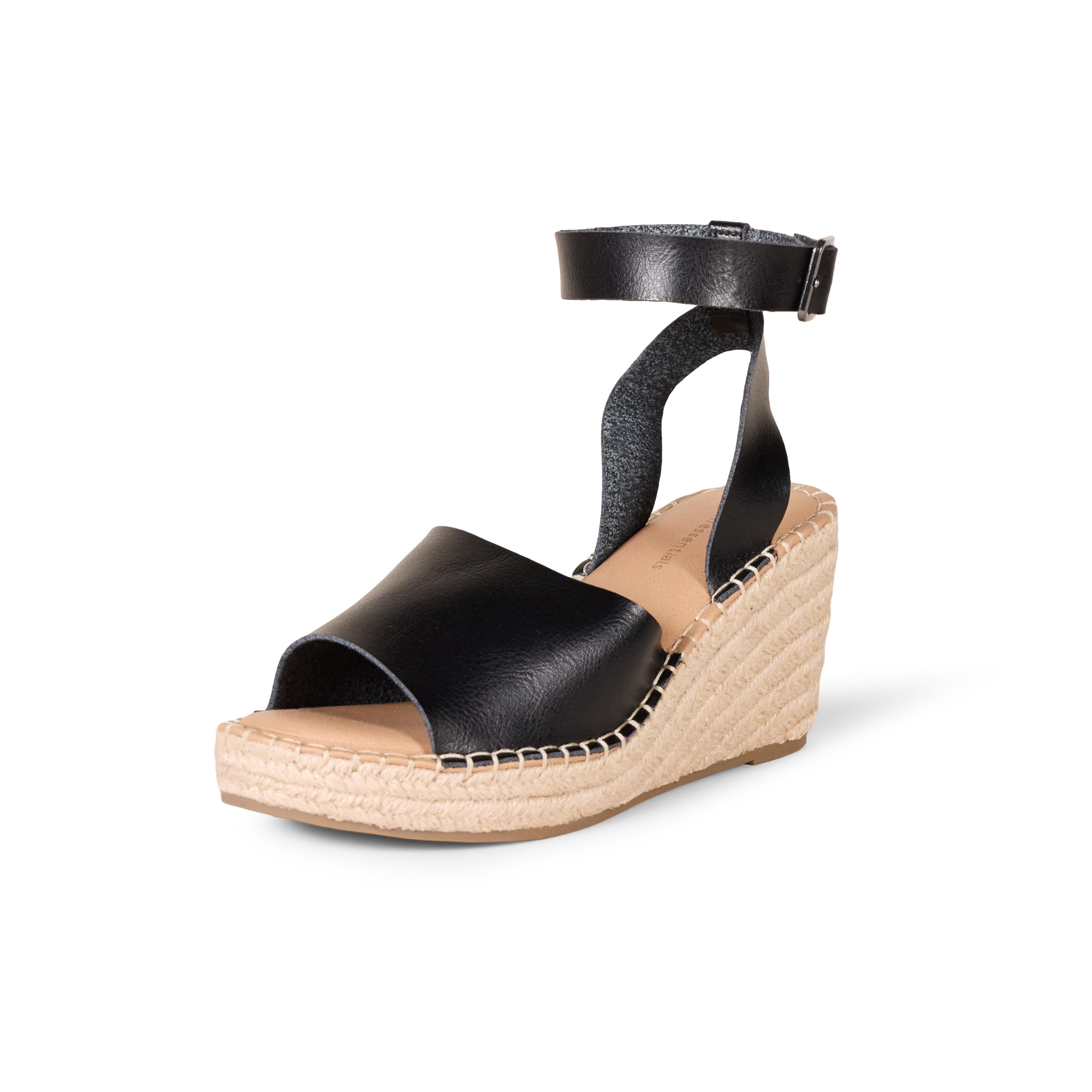 Amazon Essentials Women's Comfortable Ankle Strap Wedge Espadrille Sandal