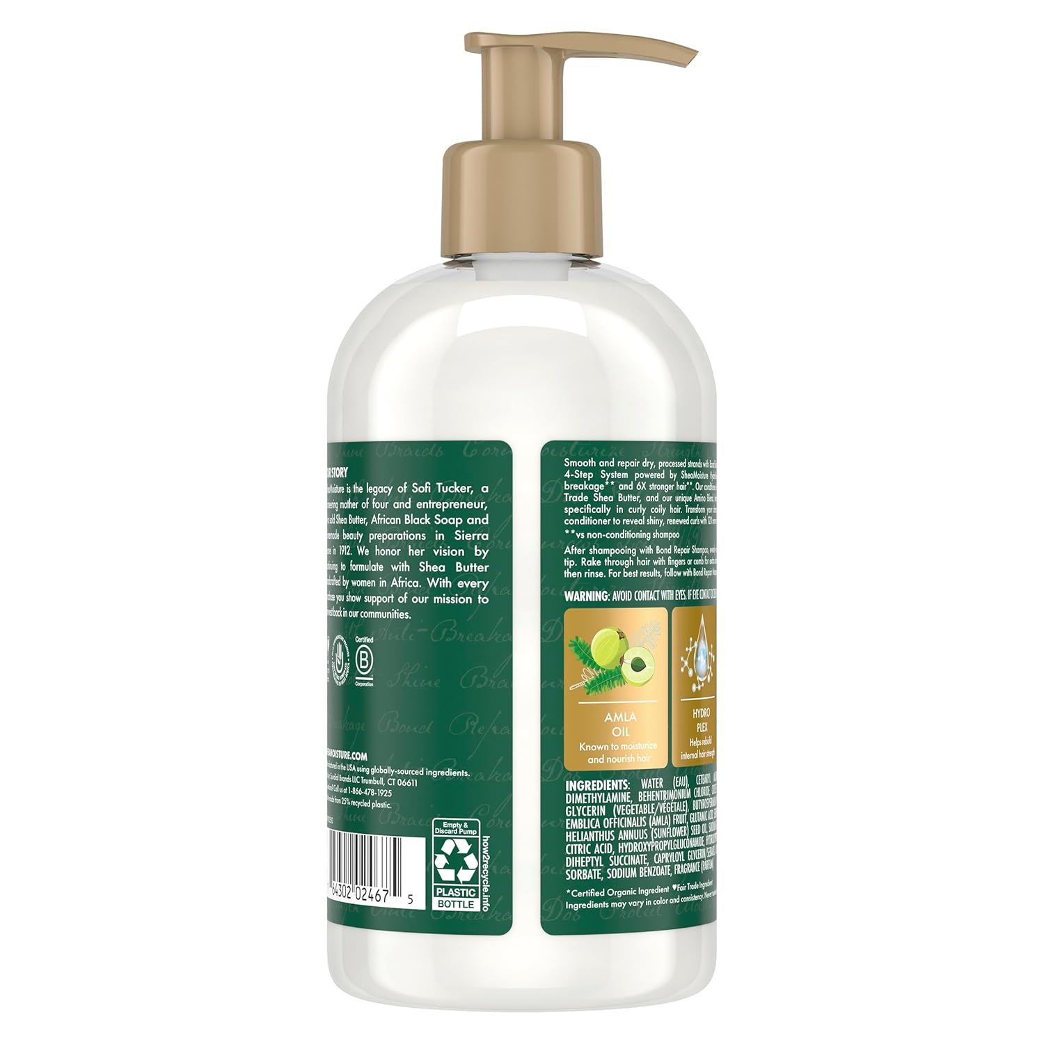 SheaMoisture Bond Repair Leave-In Conditioner 11 oz & Conditioner 13 oz to Strengthen Hair with Amla Oil