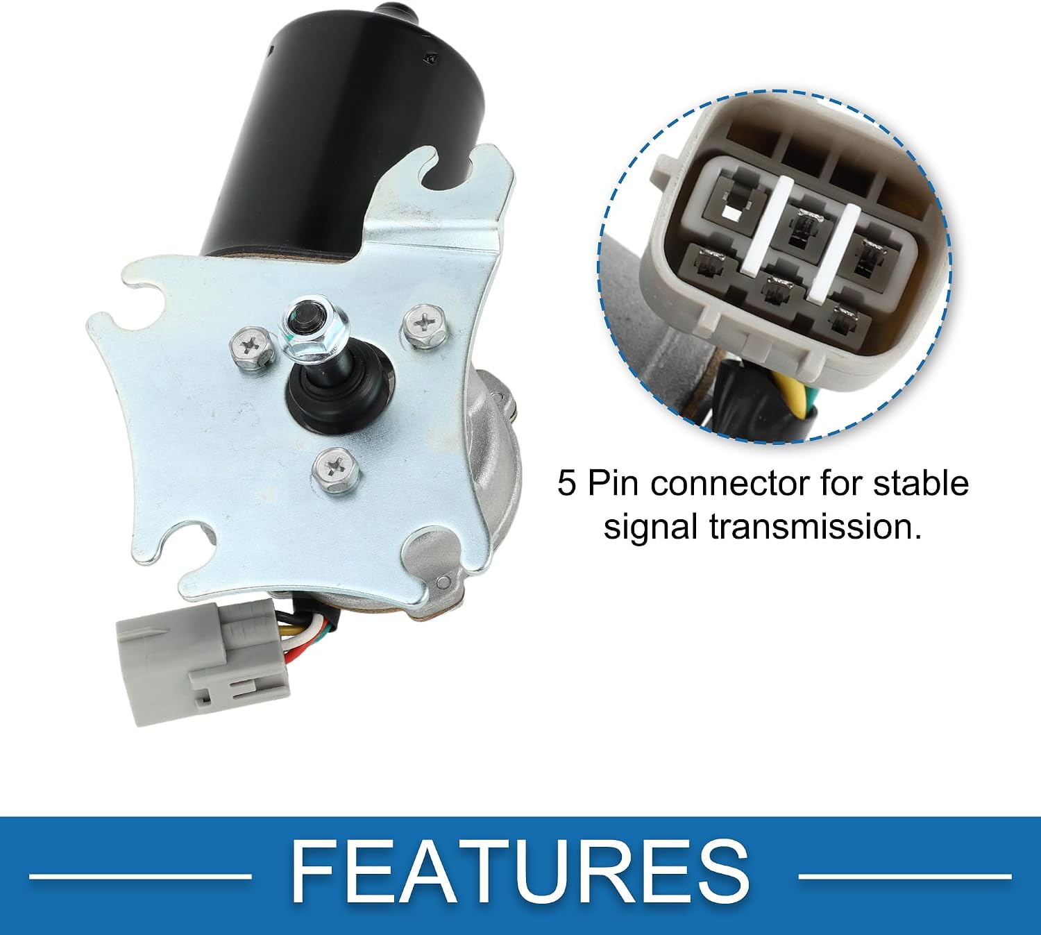 Front Windshield Wiper Motor No.8511012820/8511012830 Windscreen Wiper Motor Replacement for Toyota Corolla 1993-1997 5 Pin
