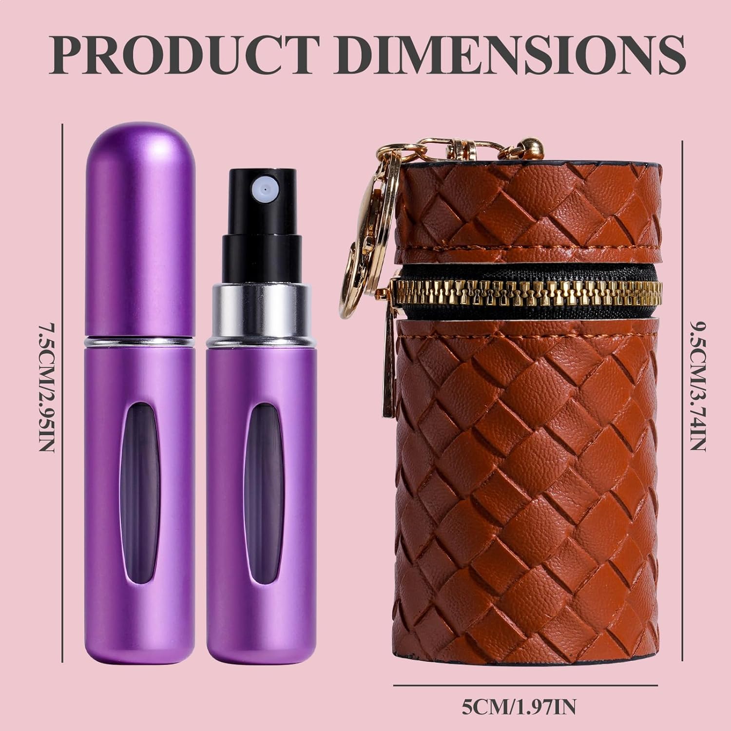 JPNK 24 Pcs Mini Refillable Perfume Portable Atomizer Bottles Travel Size Spray Refillable Refill Bottle 5 ml with Travel and Outgoing Bag