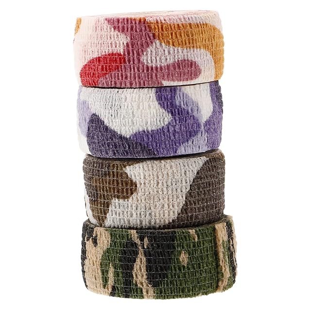 BESPORTBLE 4 Rolls Adhesive Bandage Wrap Stretchy Sports Tape for Injury Protection Breathable Nonwoven Fabric Stylish Design for