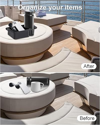 Vista 2 de Boat Caddy Organizer, Marine Seat Cup Holder for B100 B200 B300, Boat Storage Organizer Universal Fit for Bass Kayak Pontoon Jon Boat