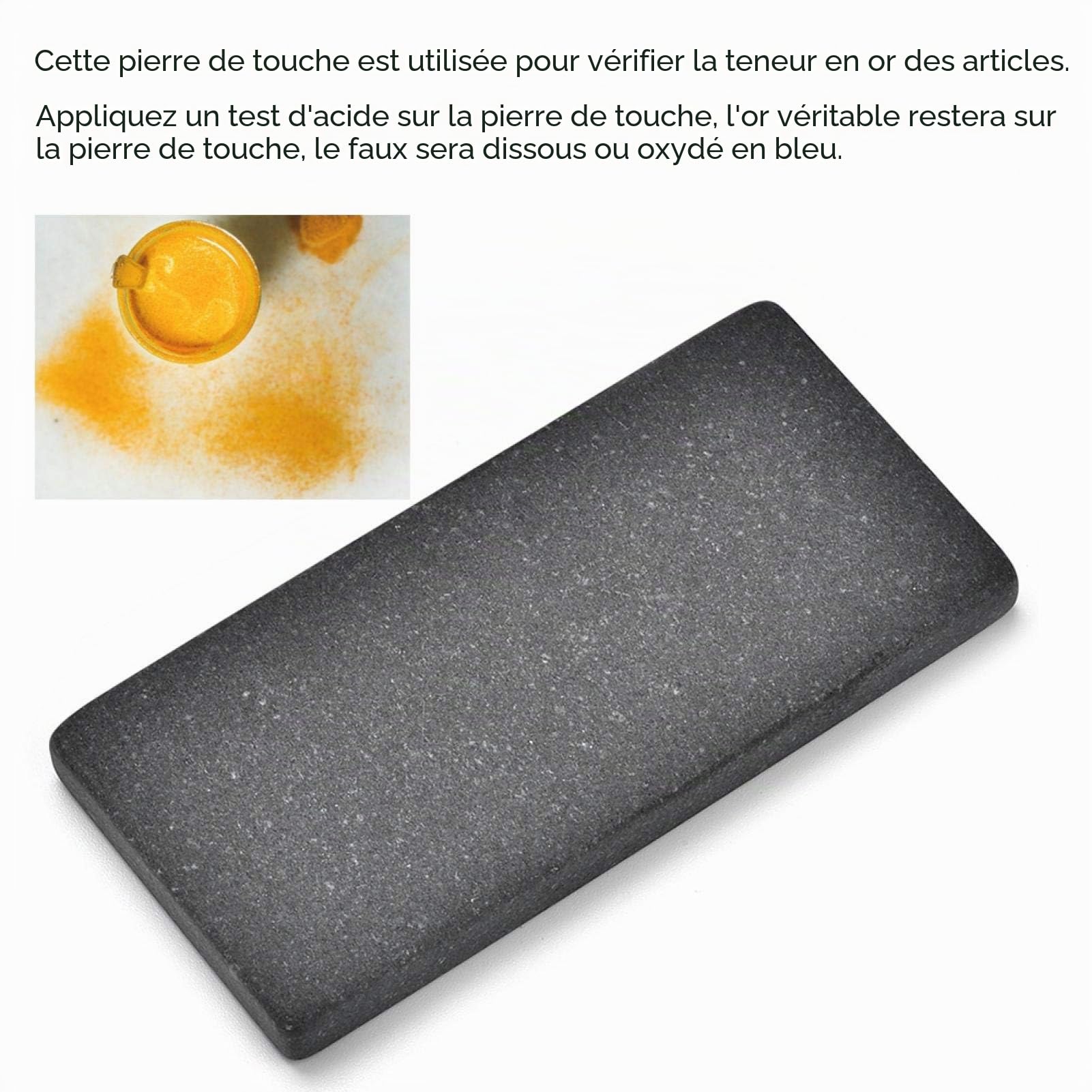 AMONIDA Pierre de détection d'or, Pierre de Touche d'outil de Test d'or pour l'or Antique pour l'argent pour Tester Les Bijoux pour Les pièces de Monnaie(S)