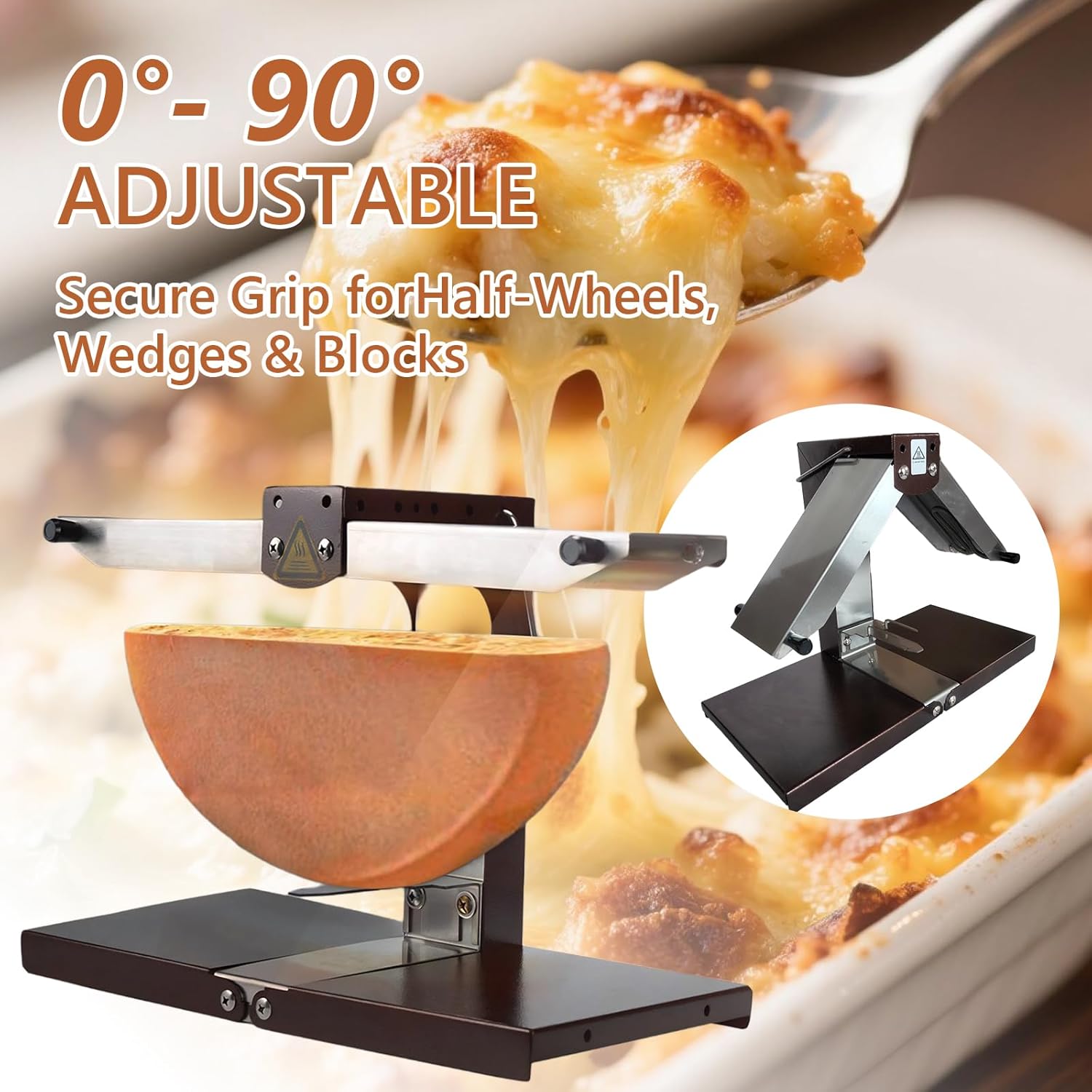 Electric Cheese Melting Machine,Commercial Grade for Half Round, Blocks & Wedges, Adjustable Foldable Design for Fine Dining and Cheese Lovers maroon