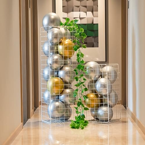 Miniatura 5 de 70 globos plateados metálicos, globos de látex plateado cromado de 12 pulgadas, arco de guirnalda para cumpleaños, baby shower, boda, San Valentín,