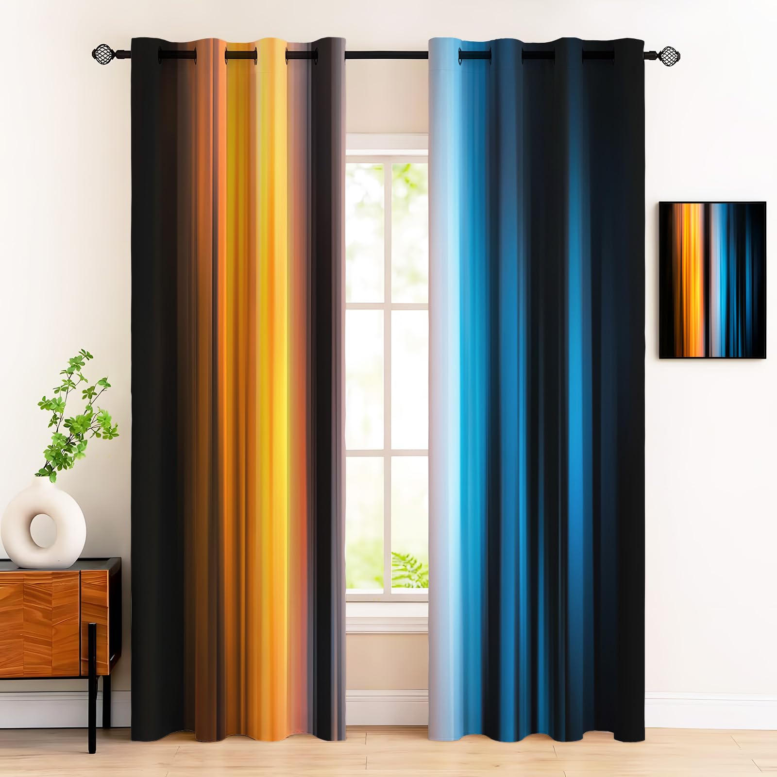 Rideau pour chambre parents occultant et isolant lignes abstraites