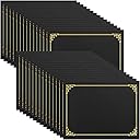 SUNEE Certificate Holders(Black, 30 Packs), Diploma Covers Gold Foil Border, for Letter Size 8.5x11 Certificates, Cardstock, Document Papers