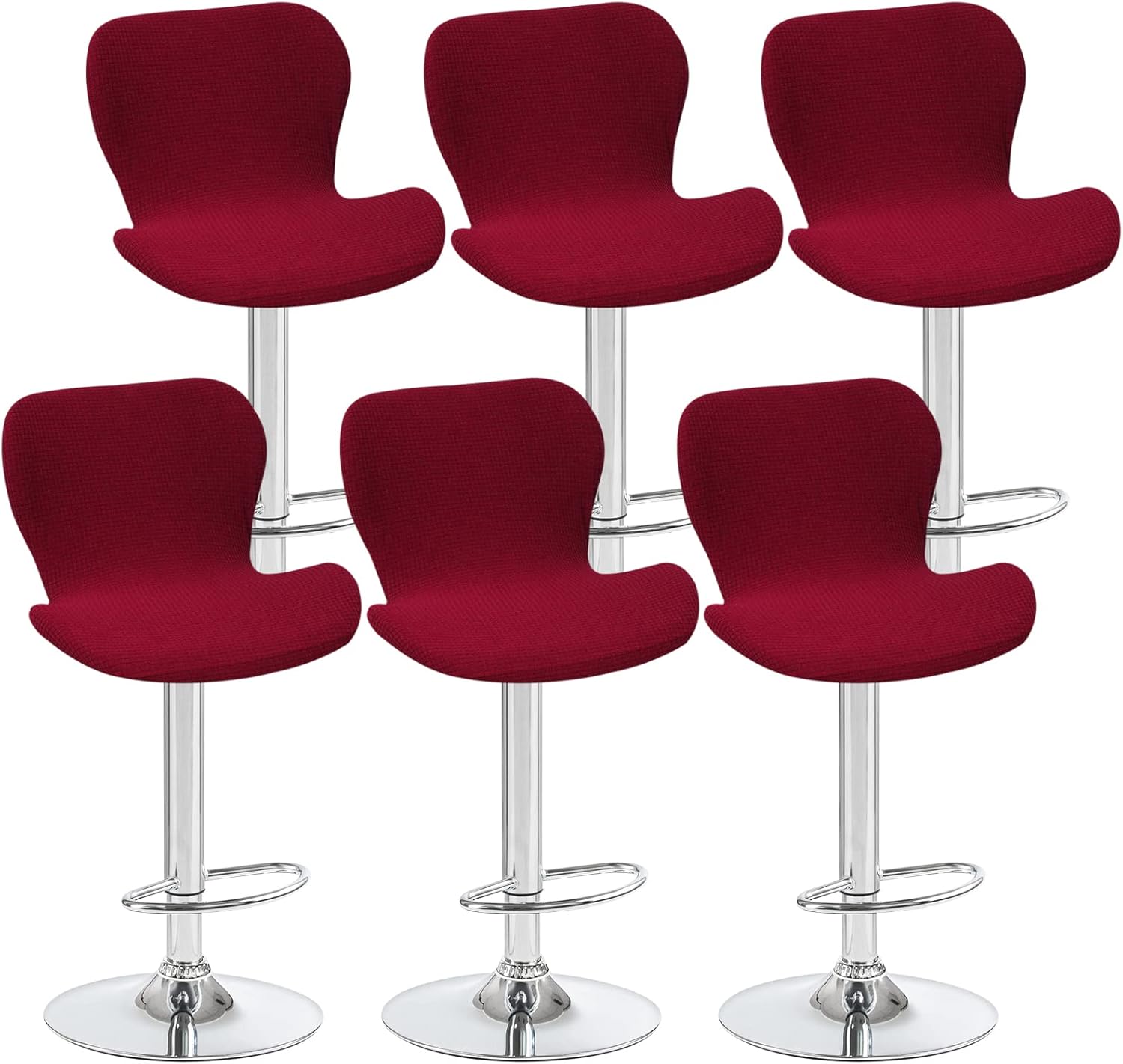 Curved Bar/Kitchen Swivel Stools Slipcovers, Stretch Bar Stool Cover Counter Stool Pub Chair Slipcover, for Short Dining Chair Back Chair Barstools Chair,H,4pack