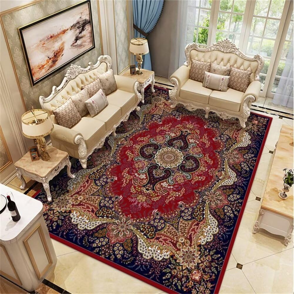 Tapis de chambre confortable rouge pour réchauffer un sol