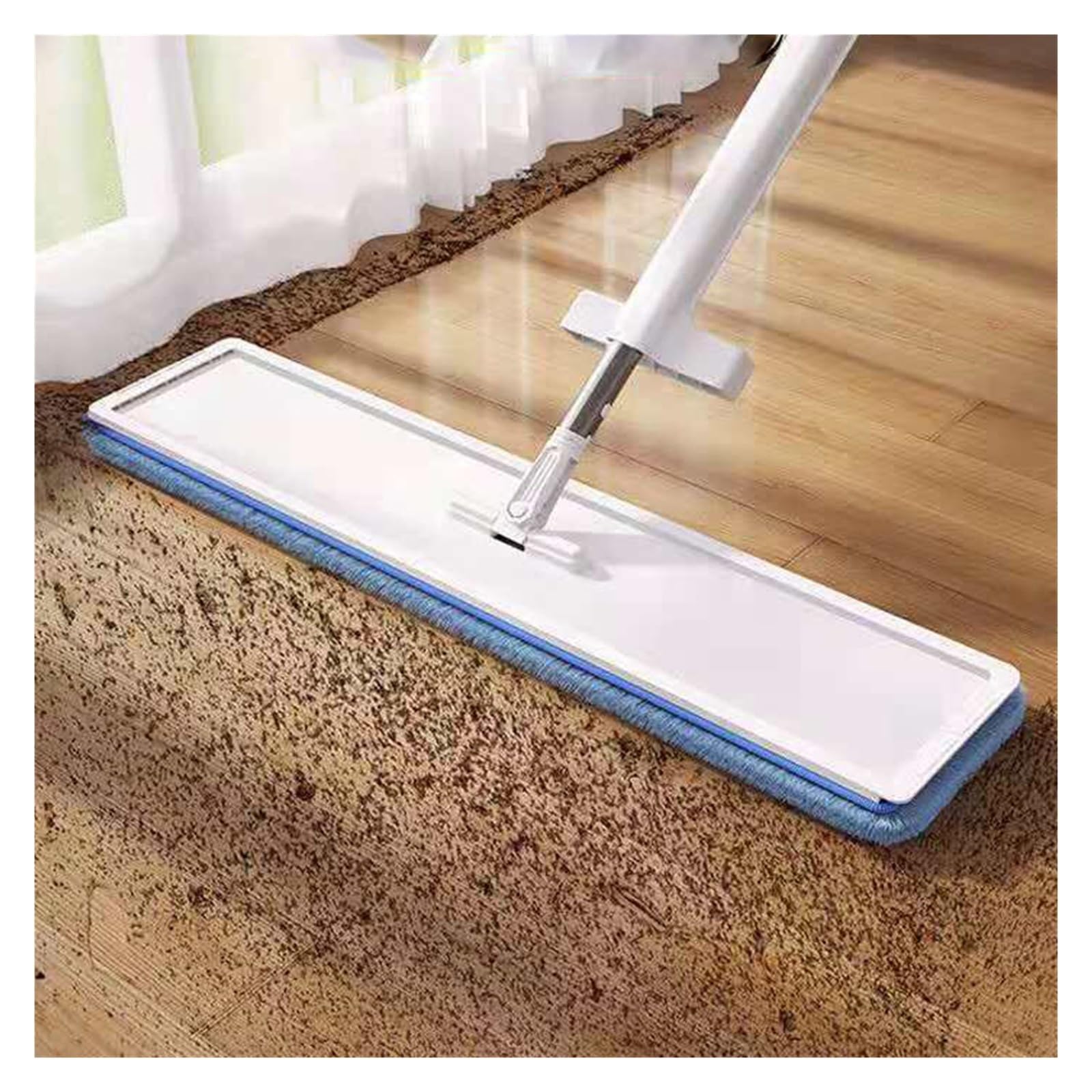 Trapeador de Gran tamaño, de Microfibra, for Exprimir, Lavar a Mano, for Suelos Duros, baldosas, Fregar, Limpieza del hogar, Mango Largo, Balai(4 Cloth mop)