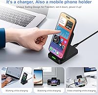 Vista 6 de Soporte de carga inalámbrico para Google Pixel 10/10 Pro/10 Pro XL/9a/9 Pro/9 Pro XL/8/8 Pro/7/7 Pro/6/6 Pro/5, estación de carga rápida