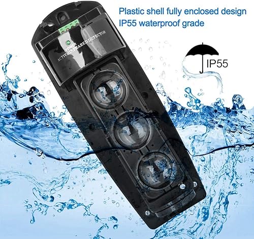 Miniatura 5 de Triple Beam Alarm Photoelectric Infrared Led Detector Security System, Home Security Alarm Infrared Detector Sensor(-100)