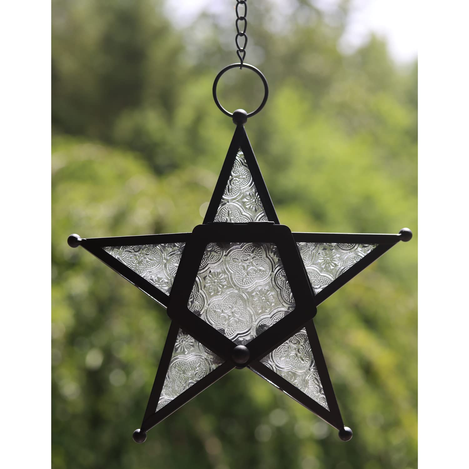 Lanterne decorative a forma di stella, trasparenti, set di 2