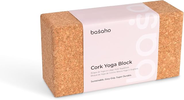 basaho Cork Yoga Block | Sustainable and Eco-Friendly | Non-Slip Yoga Brick | 1 block or 2 x pair of yoga blocks