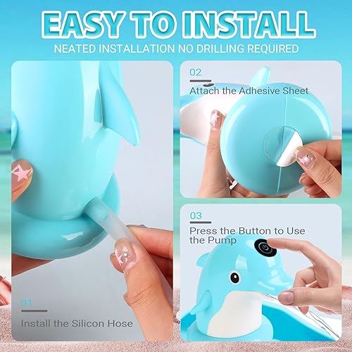 Miniatura 5 de Juguete de bomba de mesa acuática Dolphin para niños, bomba recargable inalámbrica para mesas de agua, instalación sin taladro, accesorios de juego