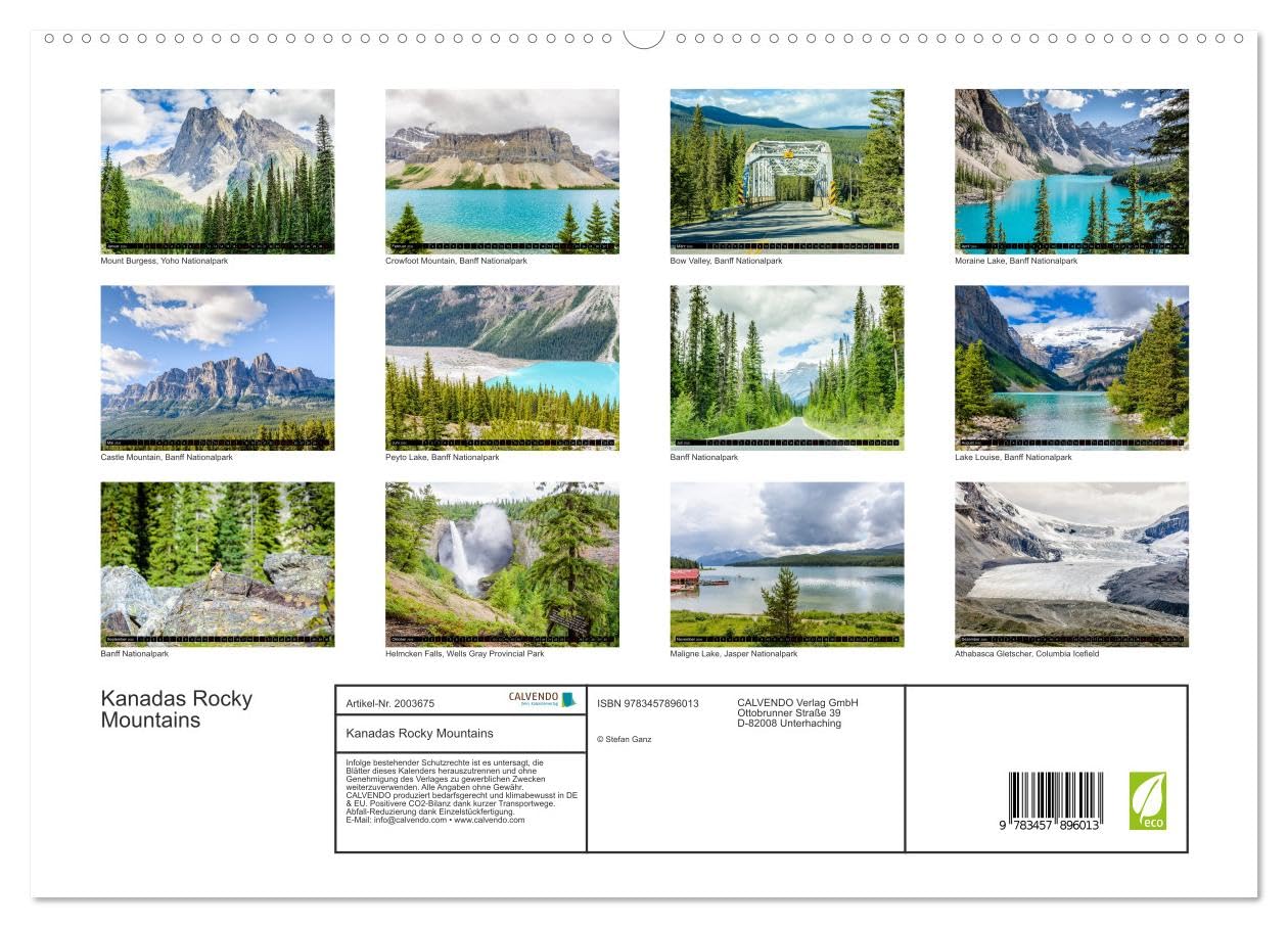 Kanadas Rocky Mountains (hochwertiger Premium Wandkalender 2026 DIN A2 quer), Kunstdruck in Hochglanz: Imposante Eindrücke der kanadischen Rocky Mountains.