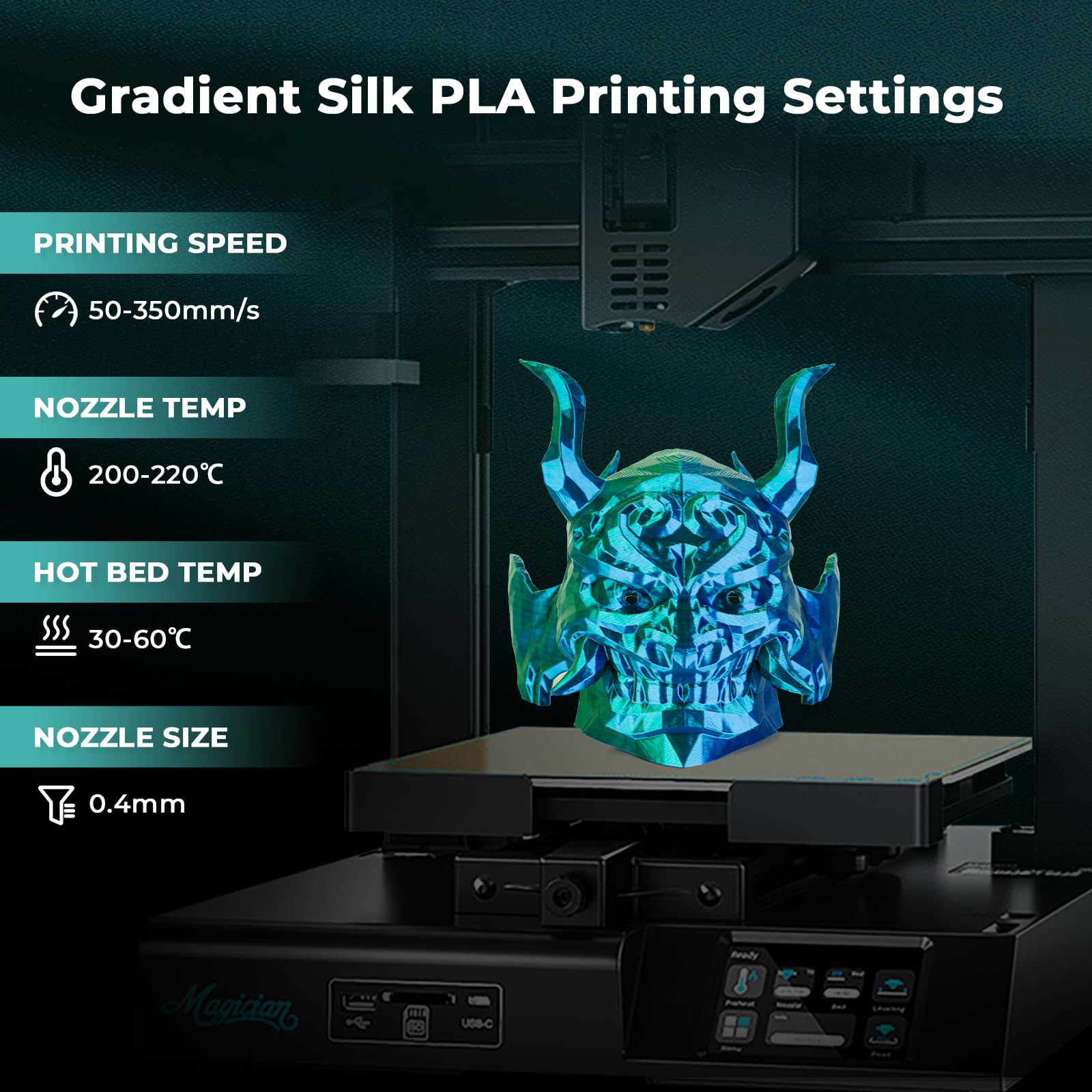 AMOLEN Filament PLA Filamento para Impresora 3D de Madera Oscura, Filamento PLA de 1,75 mm, 1 kg/2,2 lb, Precisión Dimensional +/- 0,02 mm