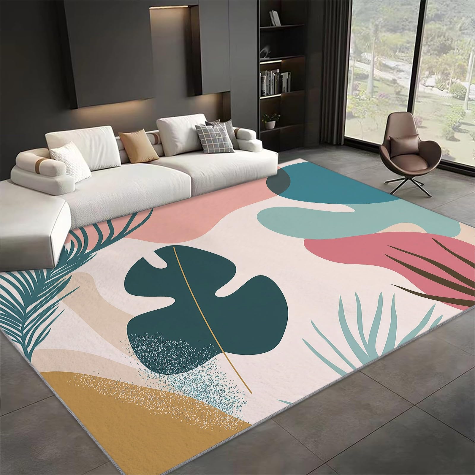 Tapis de salon hibou enneigé moderne pour chambre et bureau