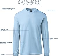 Vista 2 de Gildan Ultra Cotton - Camiseta de manga larga para adultos, de algodón, estilo G2400, paquete múltiple